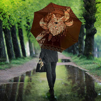 Wolf Native American Umbrella Tribal Geometric Earth Tone