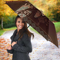 Wolf Native American Umbrella Tribal Geometric Earth Tone