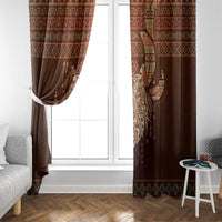 Wolf Native American Window Curtain Tribal Geometric Earth Tone