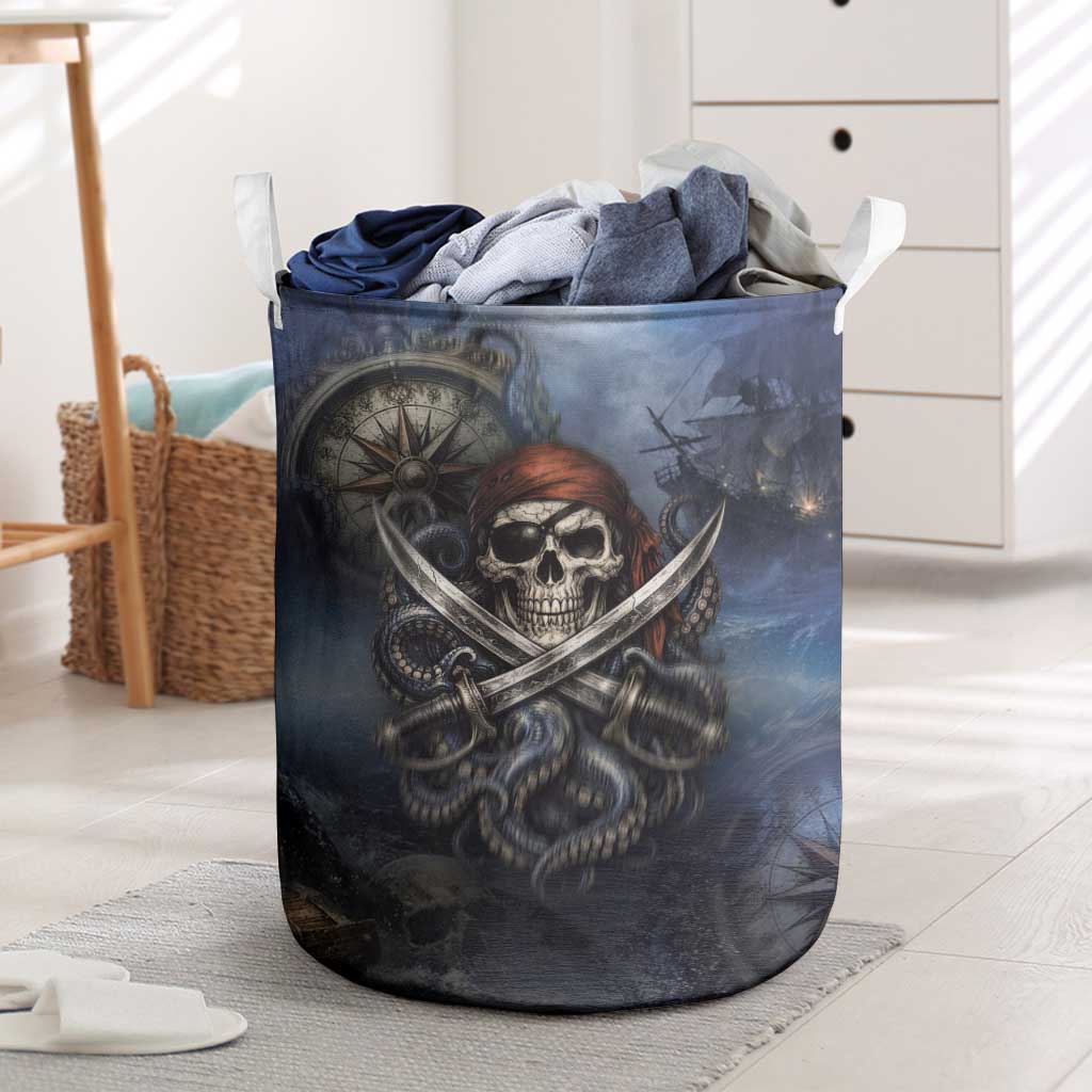 Pirates Skull Laundry Basket Kraken Sea Monster Tentacles Deep Legend