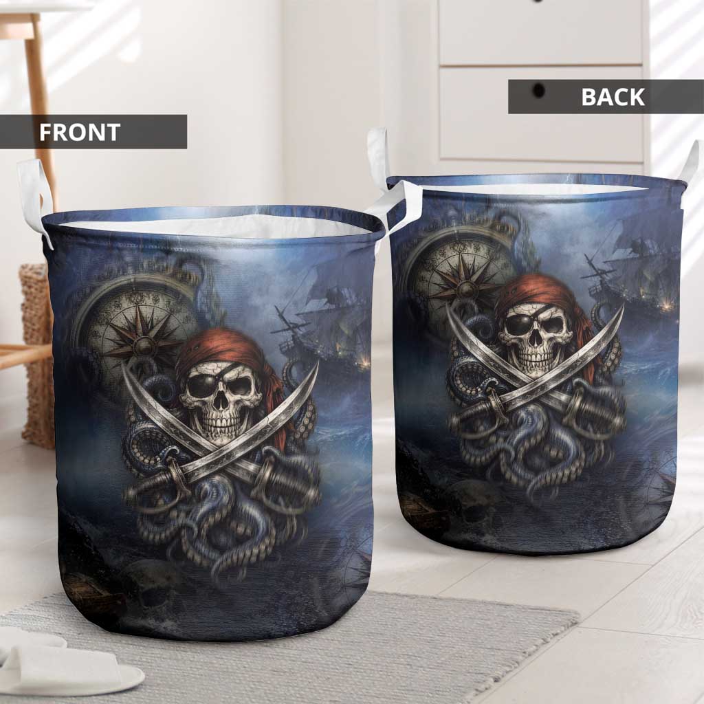 Pirates Skull Laundry Basket Kraken Sea Monster Tentacles Deep Legend
