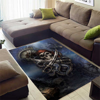 Pirates Skull Area Rug Kraken Sea Monster Tentacles Deep Legend