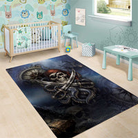Pirates Skull Area Rug Kraken Sea Monster Tentacles Deep Legend