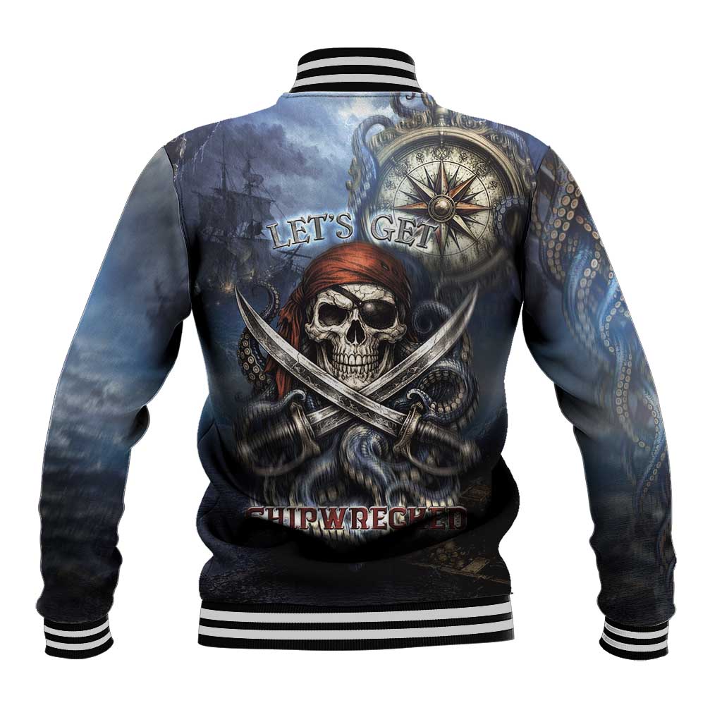 Pirates Skull Baseball Jacket Kraken Sea Monster Tentacles Deep Legend
