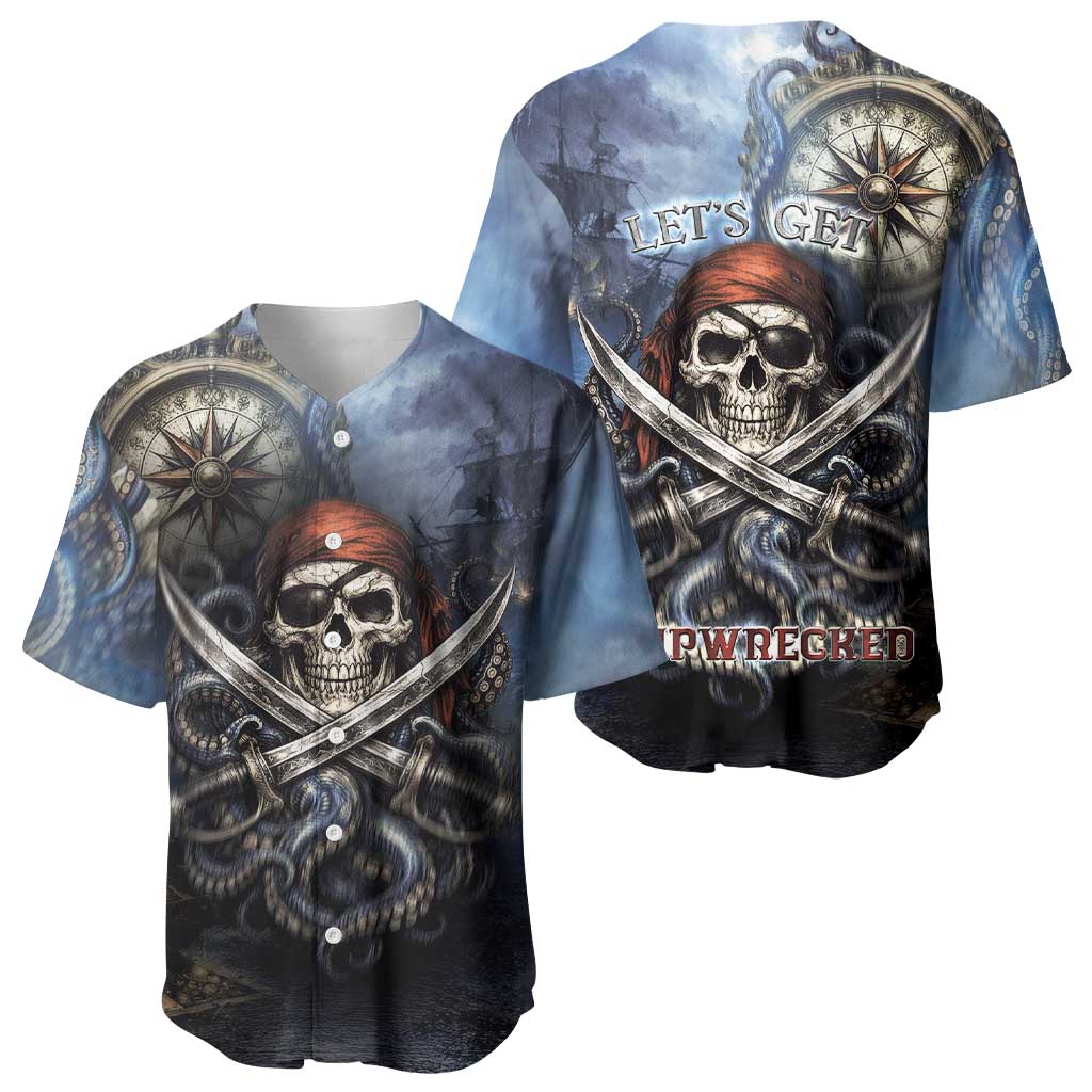 Pirates Skull Baseball Jersey Kraken Sea Monster Tentacles Deep Legend