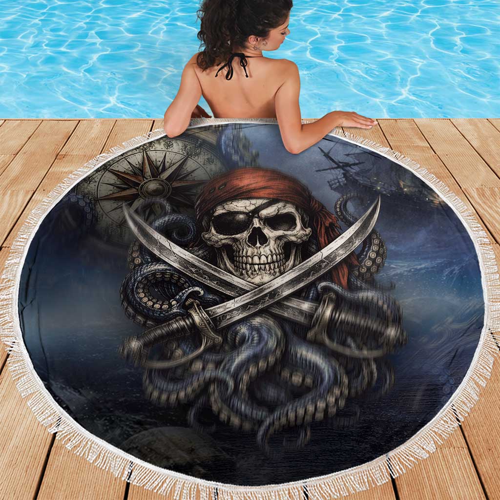 Pirates Skull Beach Blanket Kraken Sea Monster Tentacles Deep Legend