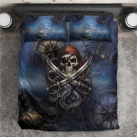 Pirates Skull Bedding Set Kraken Sea Monster Tentacles Deep Legend