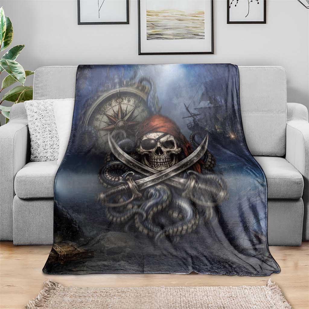 Pirates Skull Blanket Kraken Sea Monster Tentacles Deep Legend
