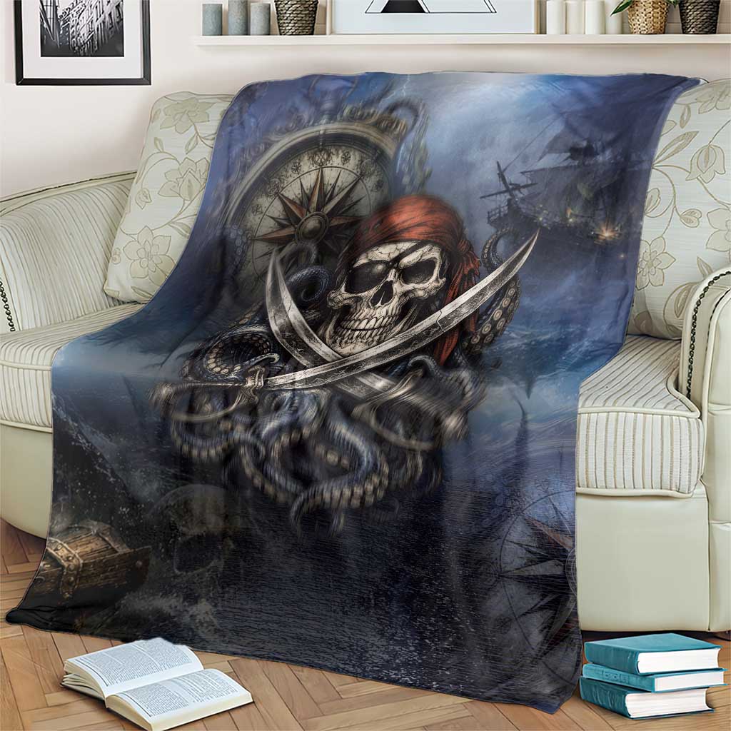 Pirates Skull Blanket Kraken Sea Monster Tentacles Deep Legend