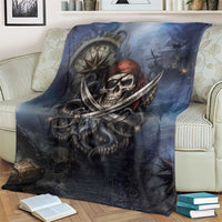 Pirates Skull Blanket Kraken Sea Monster Tentacles Deep Legend