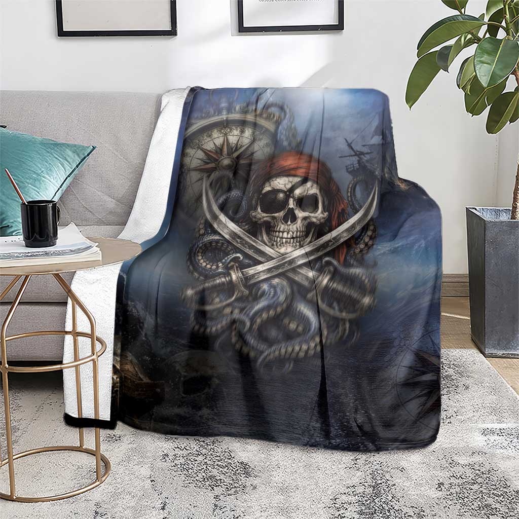 Pirates Skull Blanket Kraken Sea Monster Tentacles Deep Legend