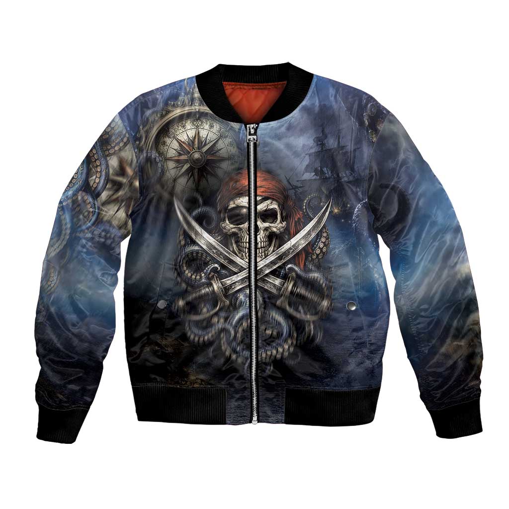 Pirates Skull Bomber Jacket Kraken Sea Monster Tentacles Deep Legend