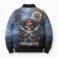 Pirates Skull Bomber Puffer Jacket Kraken Sea Monster Tentacles Deep Legend