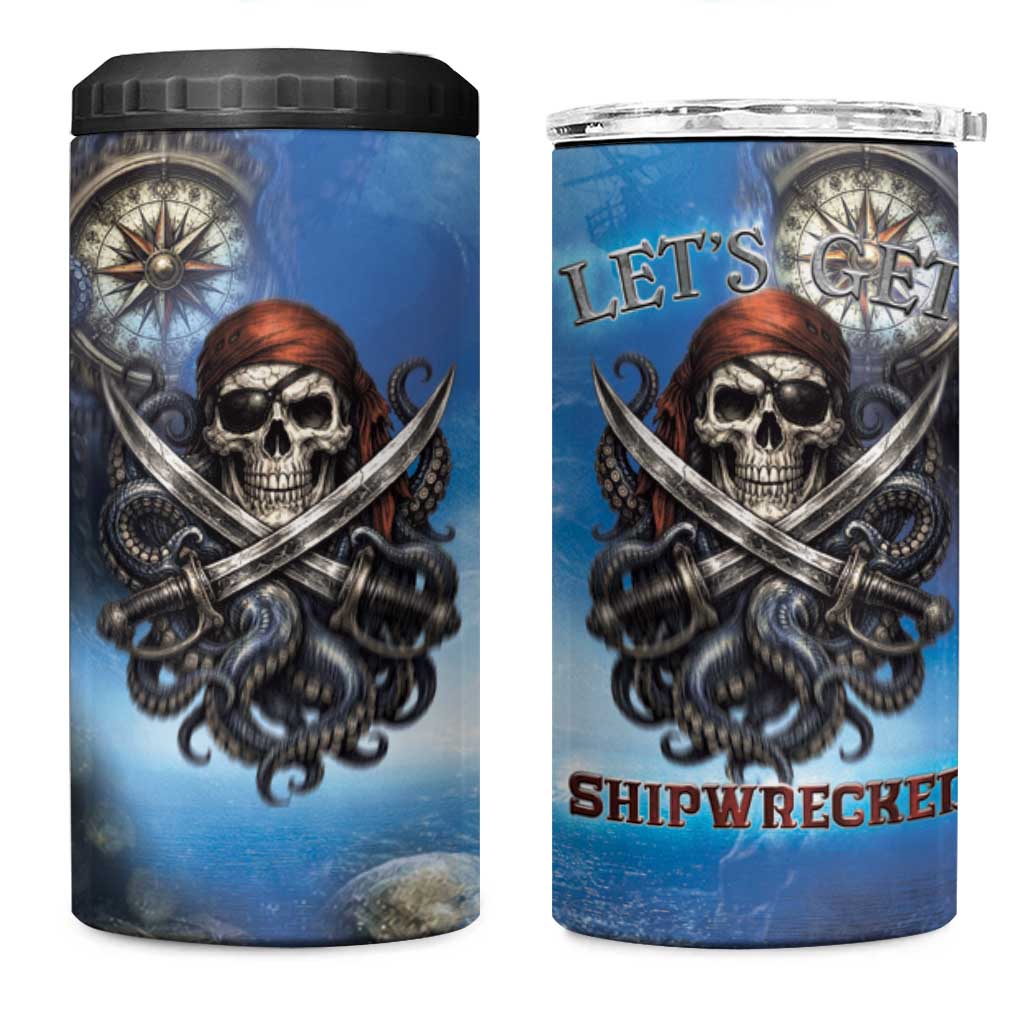 Pirates Skull 4 in 1 Can Cooler Tumbler Kraken Sea Monster Tentacles Deep Legend
