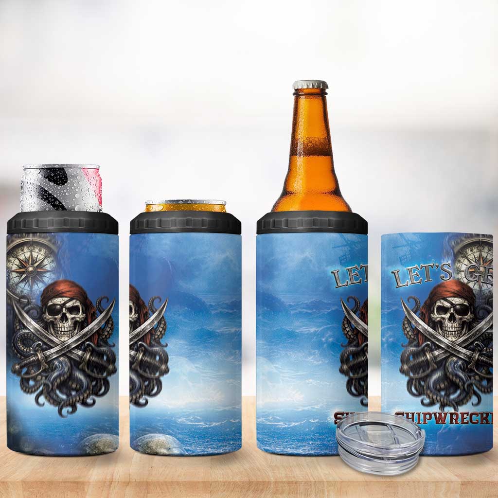 Pirates Skull 4 in 1 Can Cooler Tumbler Kraken Sea Monster Tentacles Deep Legend