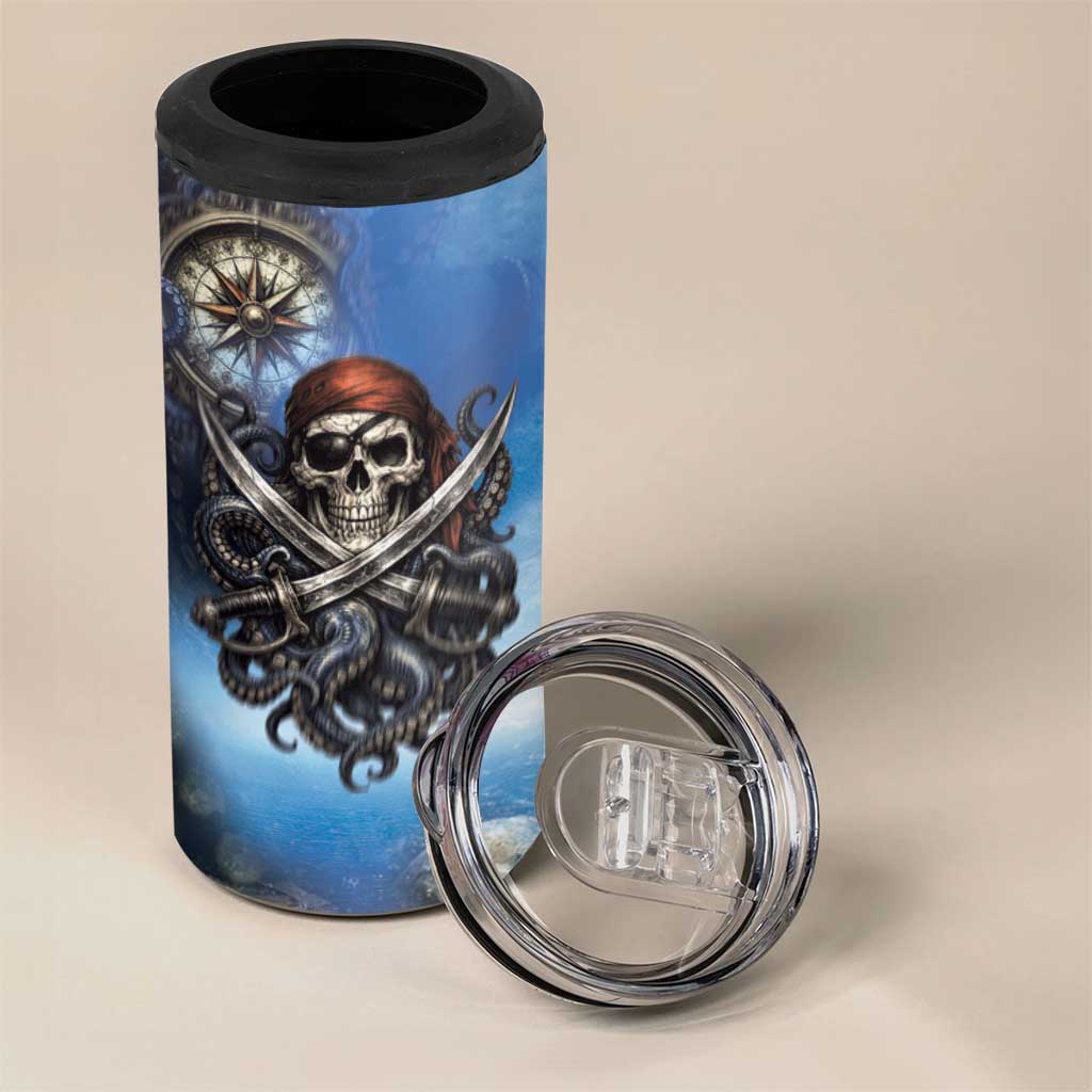 Pirates Skull 4 in 1 Can Cooler Tumbler Kraken Sea Monster Tentacles Deep Legend