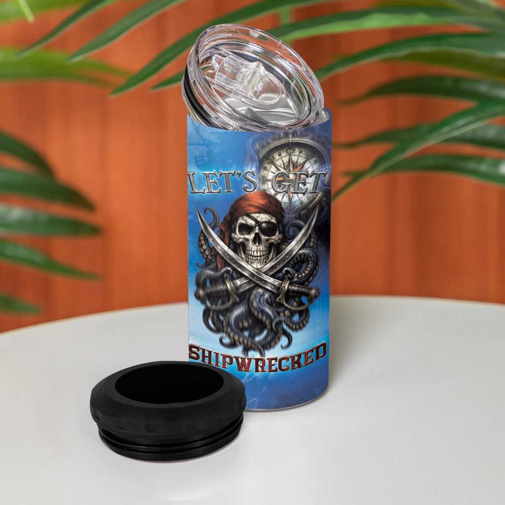 Pirates Skull 4 in 1 Can Cooler Tumbler Kraken Sea Monster Tentacles Deep Legend