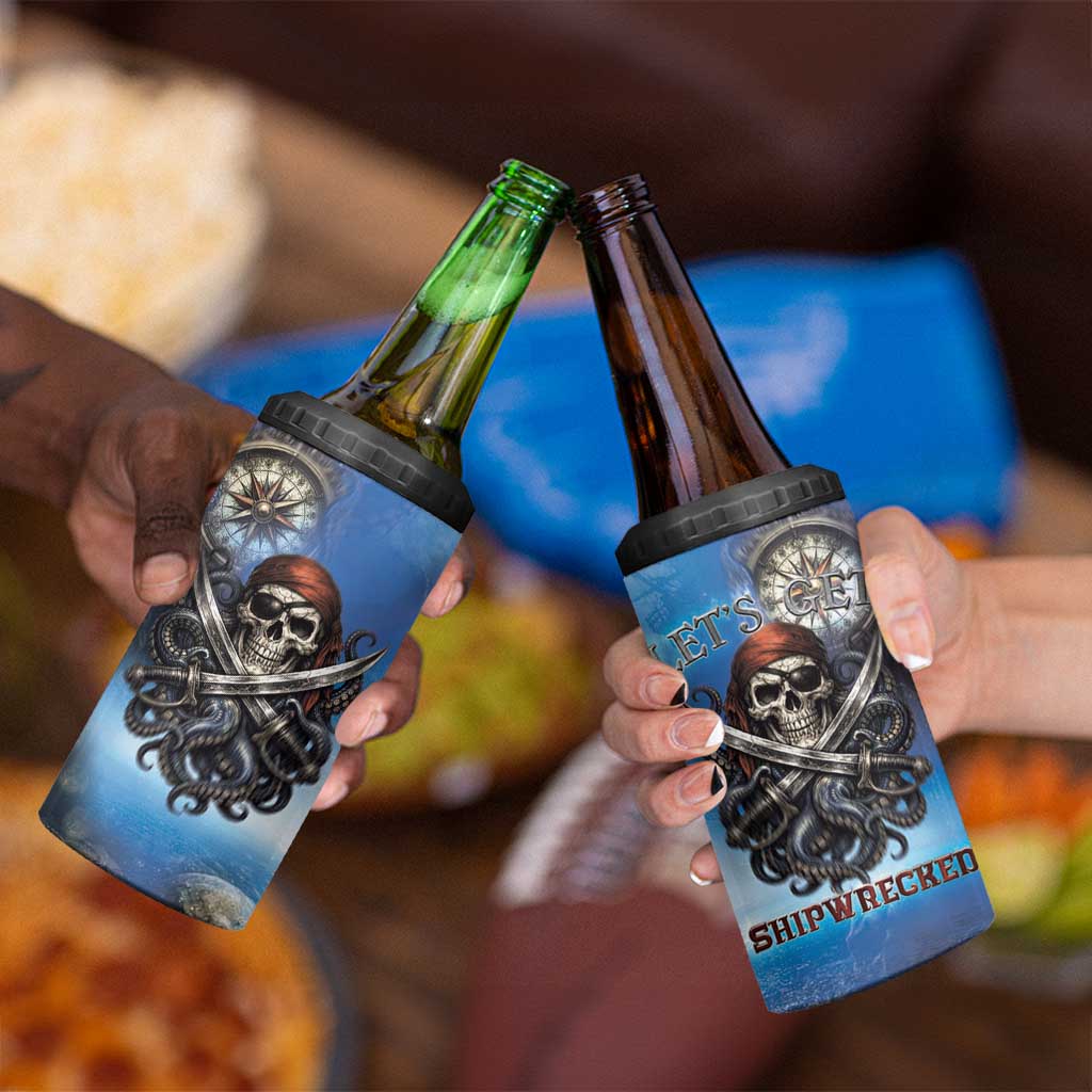 Pirates Skull 4 in 1 Can Cooler Tumbler Kraken Sea Monster Tentacles Deep Legend