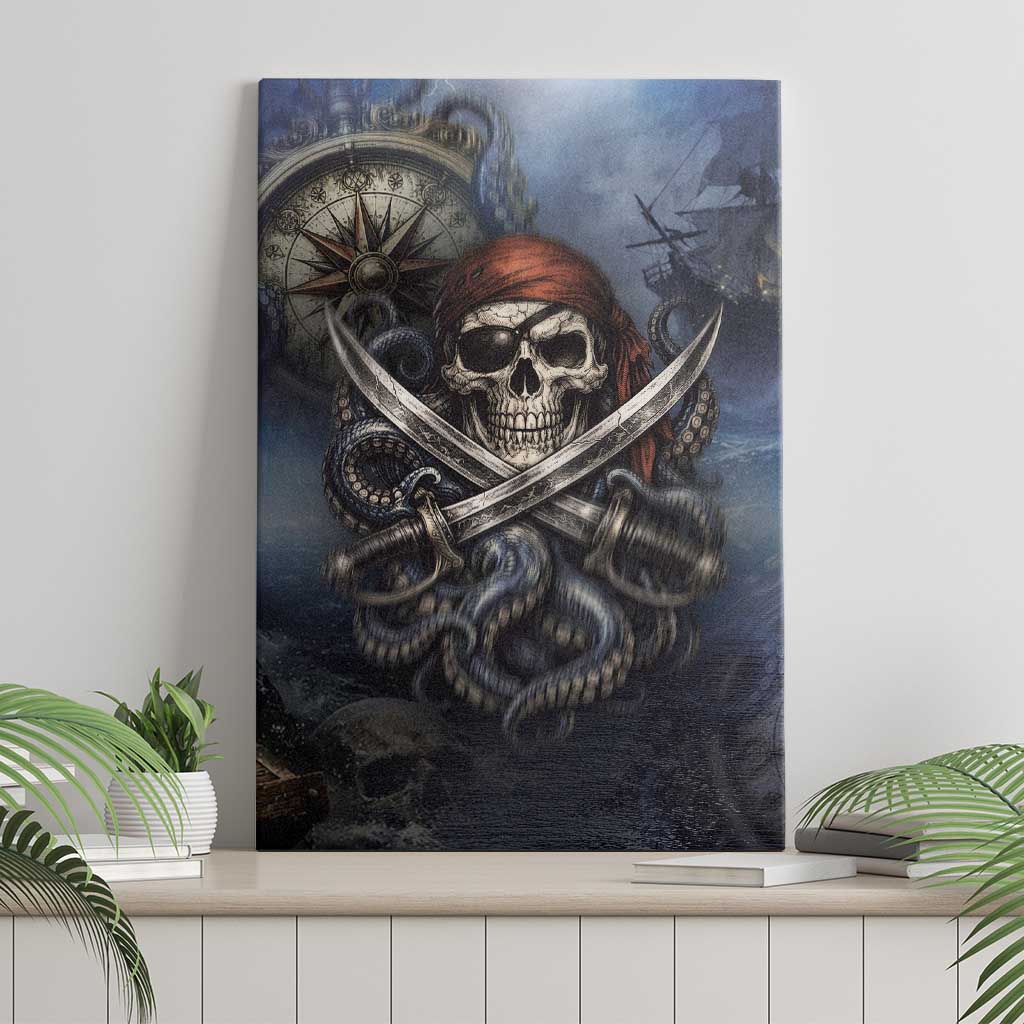 Pirates Skull Canvas Wall Art Kraken Sea Monster Tentacles Deep Legend