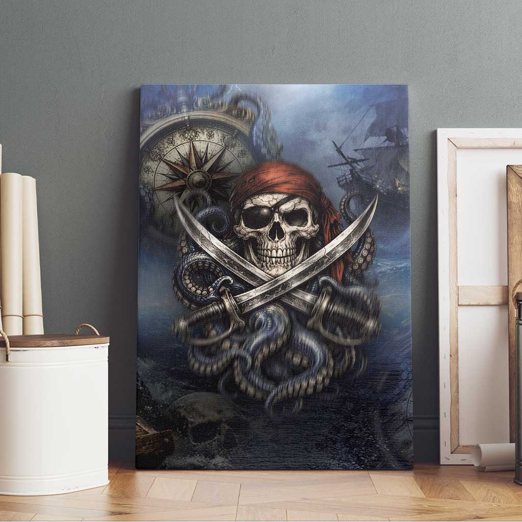 Pirates Skull Canvas Wall Art Kraken Sea Monster Tentacles Deep Legend