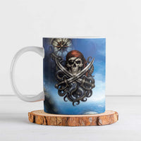 Pirates Skull Ceramic Mug Kraken Sea Monster Tentacles Deep Legend