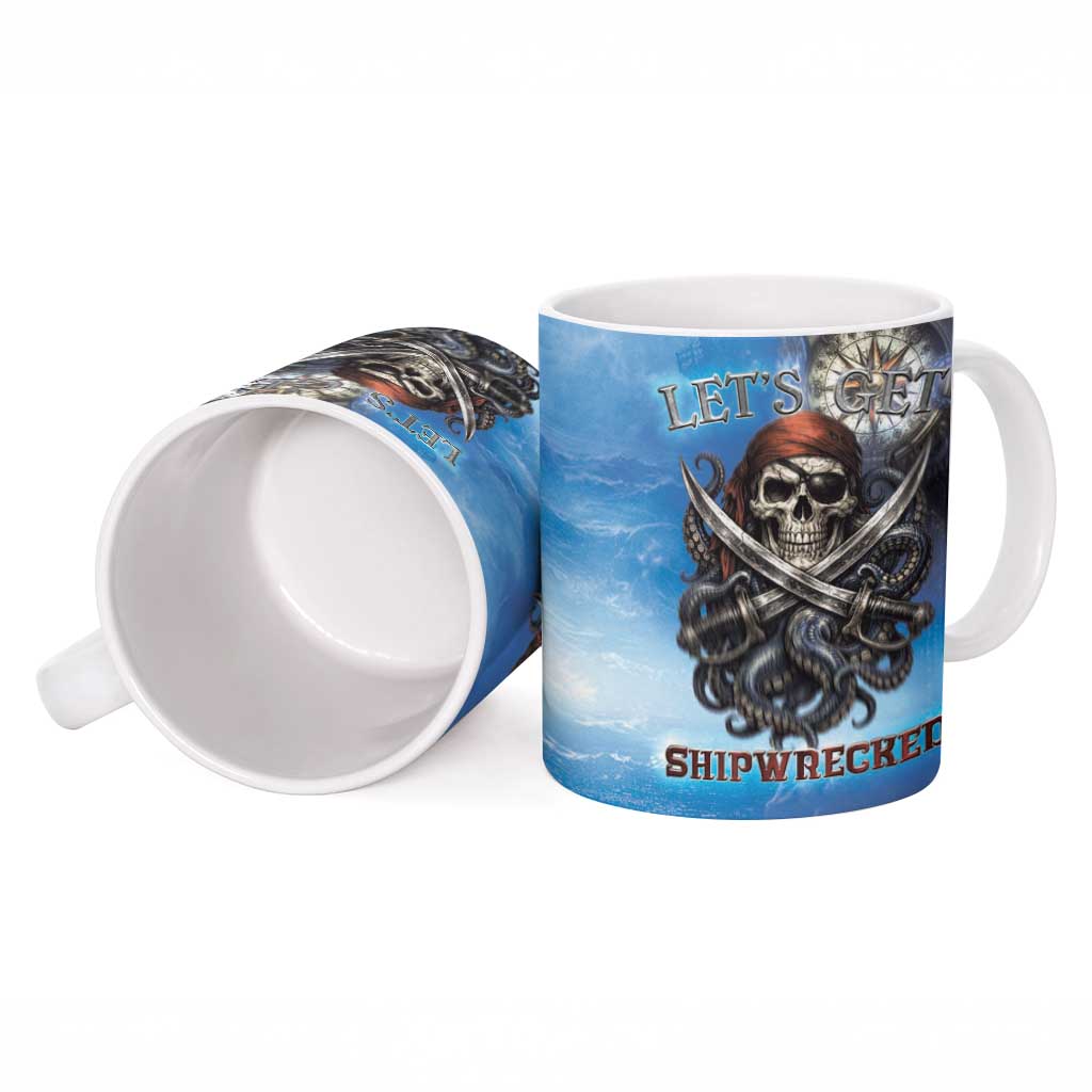 Pirates Skull Ceramic Mug Kraken Sea Monster Tentacles Deep Legend