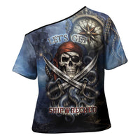 Pirates Skull Cross Shoulder Shirt Kraken Sea Monster Tentacles Deep Legend