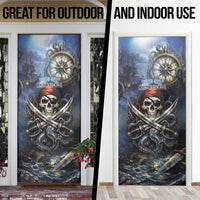 Pirates Skull Door Cover Kraken Sea Monster Tentacles Deep Legend