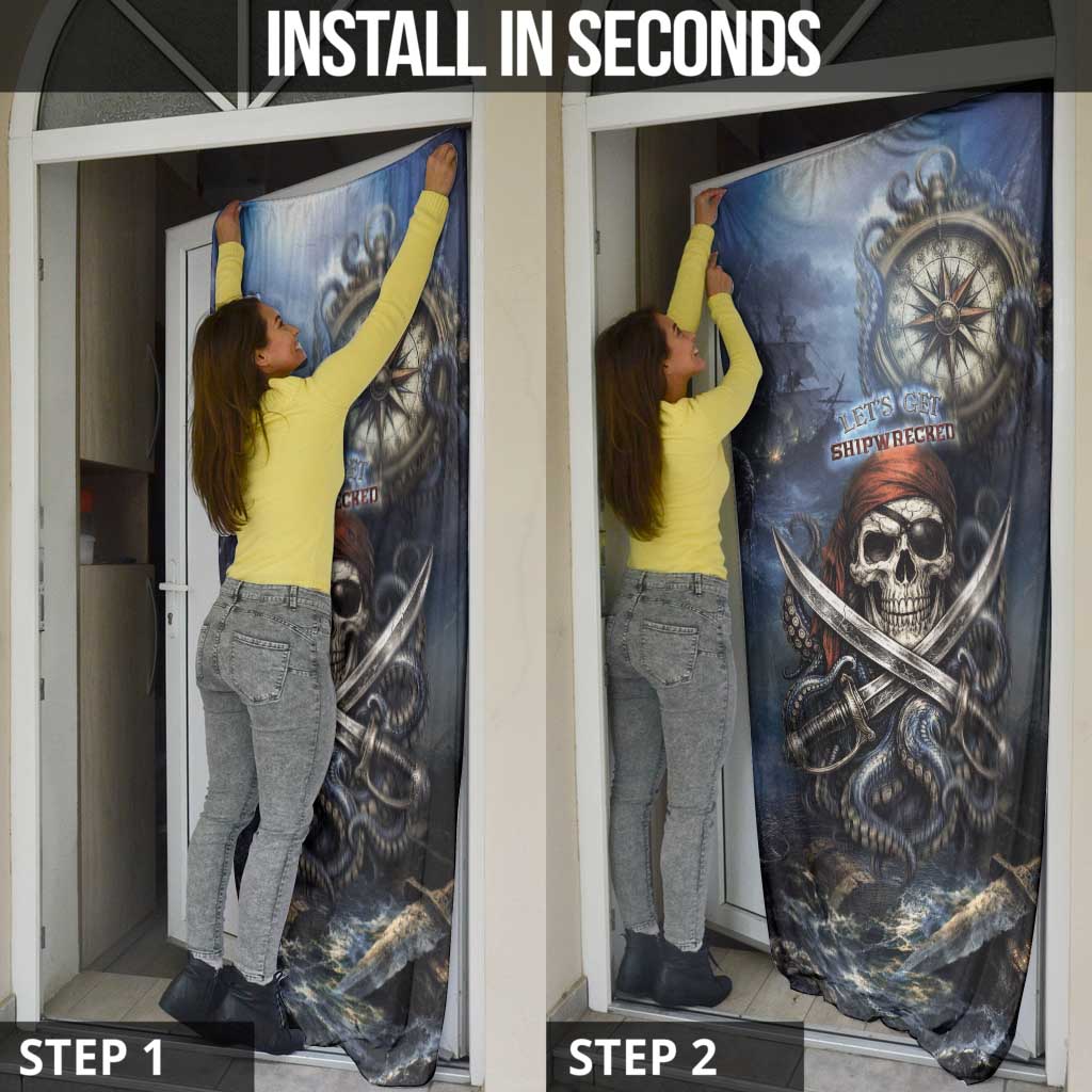 Pirates Skull Door Cover Kraken Sea Monster Tentacles Deep Legend