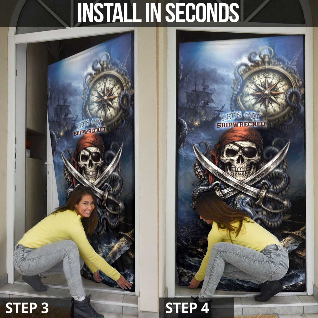 Pirates Skull Door Cover Kraken Sea Monster Tentacles Deep Legend