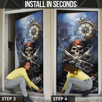 Pirates Skull Door Cover Kraken Sea Monster Tentacles Deep Legend