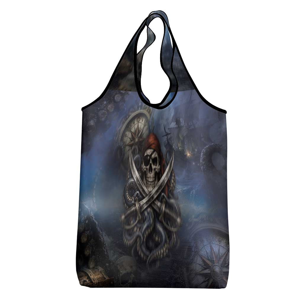 Pirates Skull Grocery Bag Kraken Sea Monster Tentacles Deep Legend