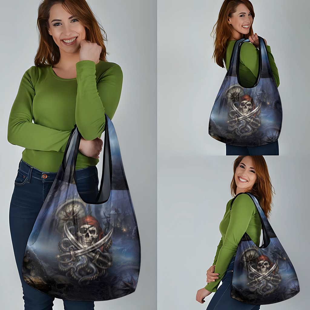 Pirates Skull Grocery Bag Kraken Sea Monster Tentacles Deep Legend