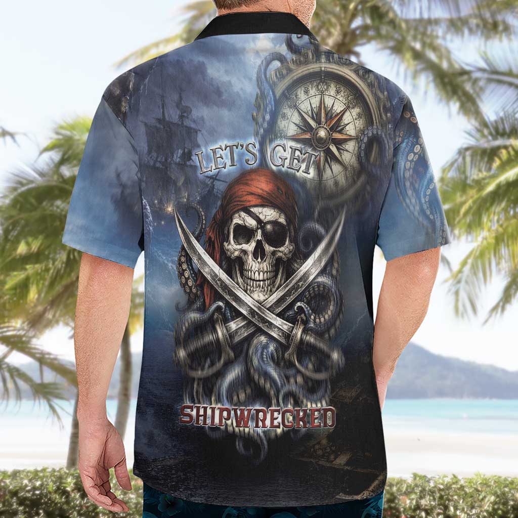 Pirates Skull Hawaiian Shirt Kraken Sea Monster Tentacles Deep Legend