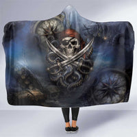Pirates Skull Hooded Blanket Kraken Sea Monster Tentacles Deep Legend