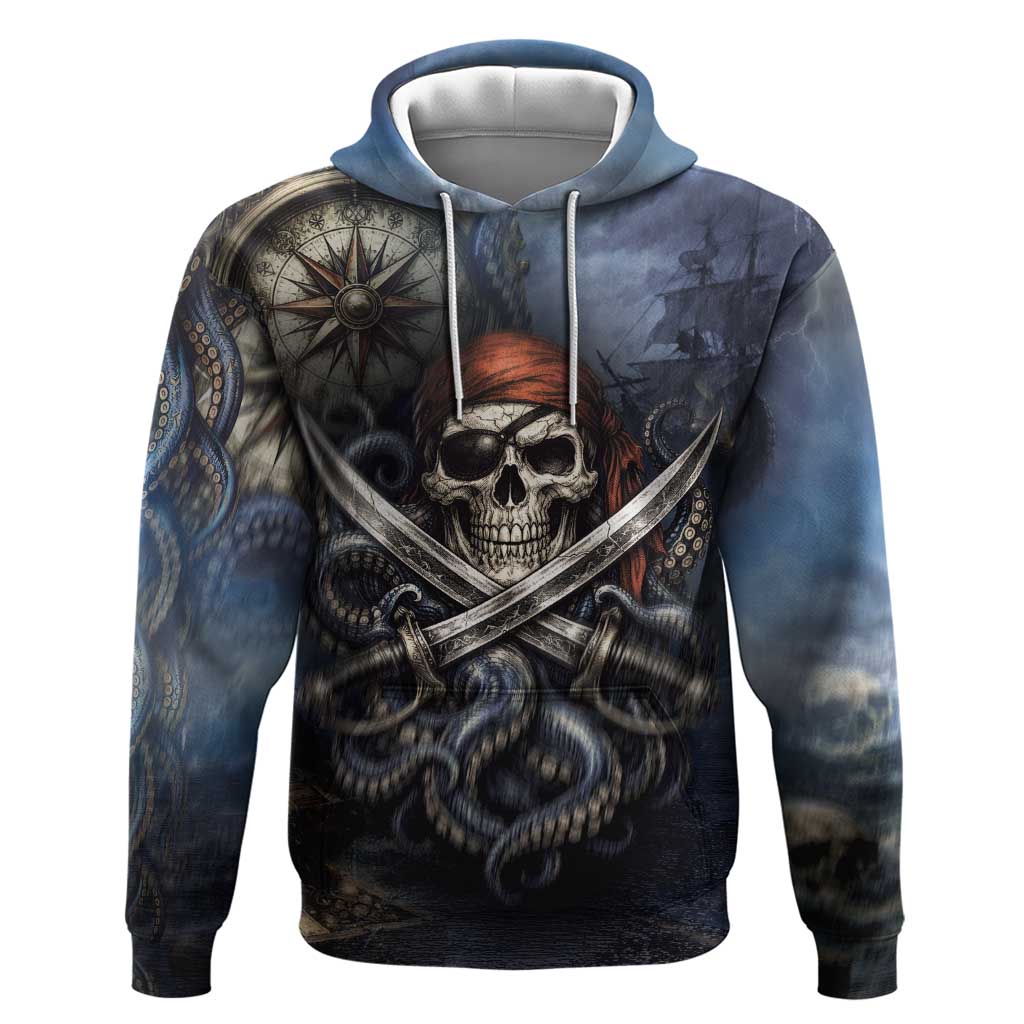 Pirates Skull Hoodie Kraken Sea Monster Tentacles Deep Legend