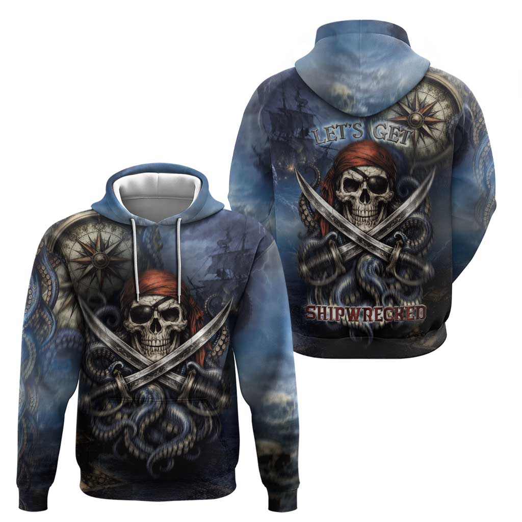 Pirates Skull Hoodie Kraken Sea Monster Tentacles Deep Legend