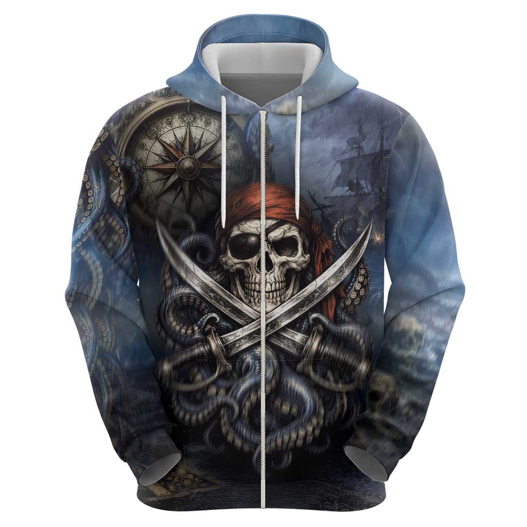 Pirates Skull Hoodie Kraken Sea Monster Tentacles Deep Legend
