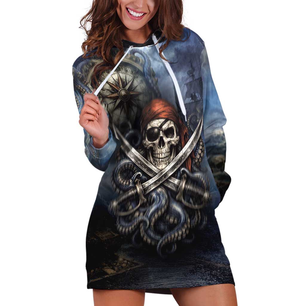 Pirates Skull Hoodie Dress Kraken Sea Monster Tentacles Deep Legend