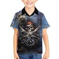 Pirates Skull Kid Hawaiian Shirt Kraken Sea Monster Tentacles Deep Legend