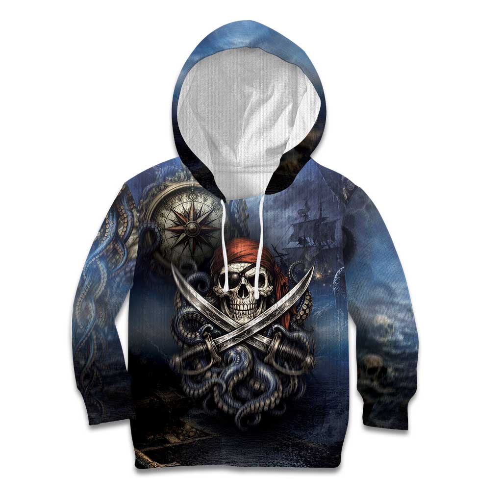 Pirates Skull Kid Hoodie Kraken Sea Monster Tentacles Deep Legend