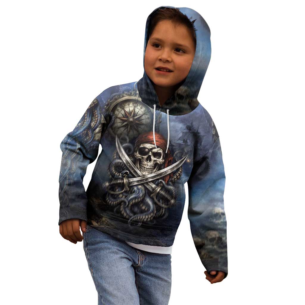Pirates Skull Kid Hoodie Kraken Sea Monster Tentacles Deep Legend