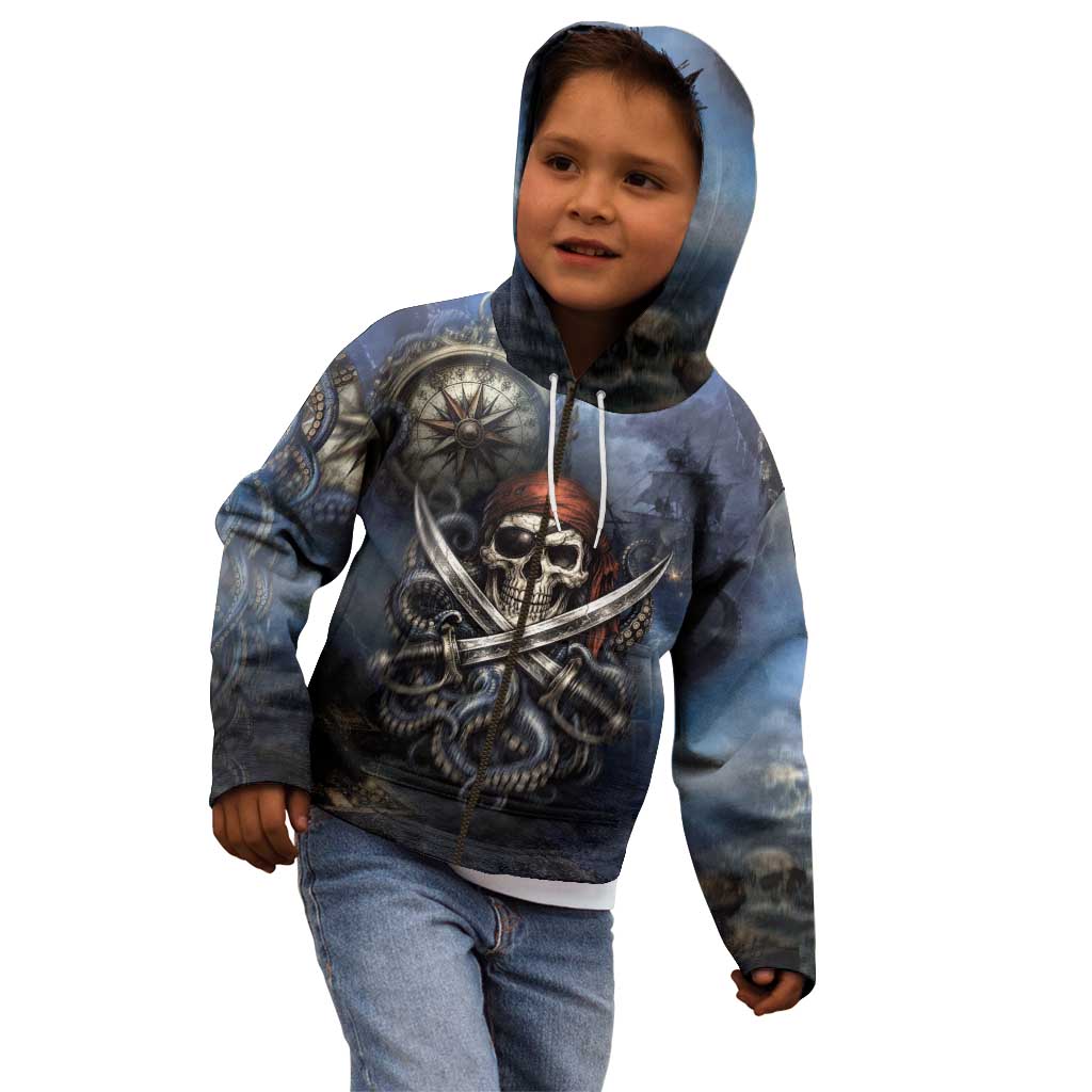 Pirates Skull Kid Hoodie Kraken Sea Monster Tentacles Deep Legend