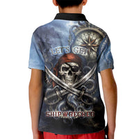 Pirates Skull Kid Polo Shirt Kraken Sea Monster Tentacles Deep Legend