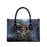 Pirates Skull Leather Bag Kraken Sea Monster Tentacles Deep Legend