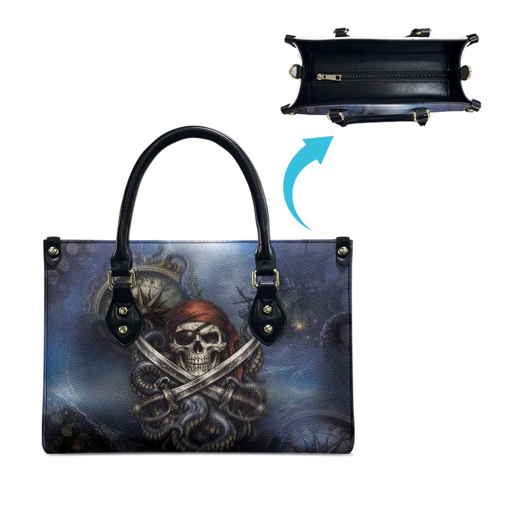 Pirates Skull Leather Bag Kraken Sea Monster Tentacles Deep Legend