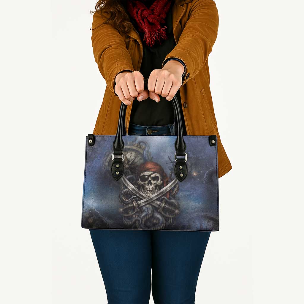 Pirates Skull Leather Bag Kraken Sea Monster Tentacles Deep Legend