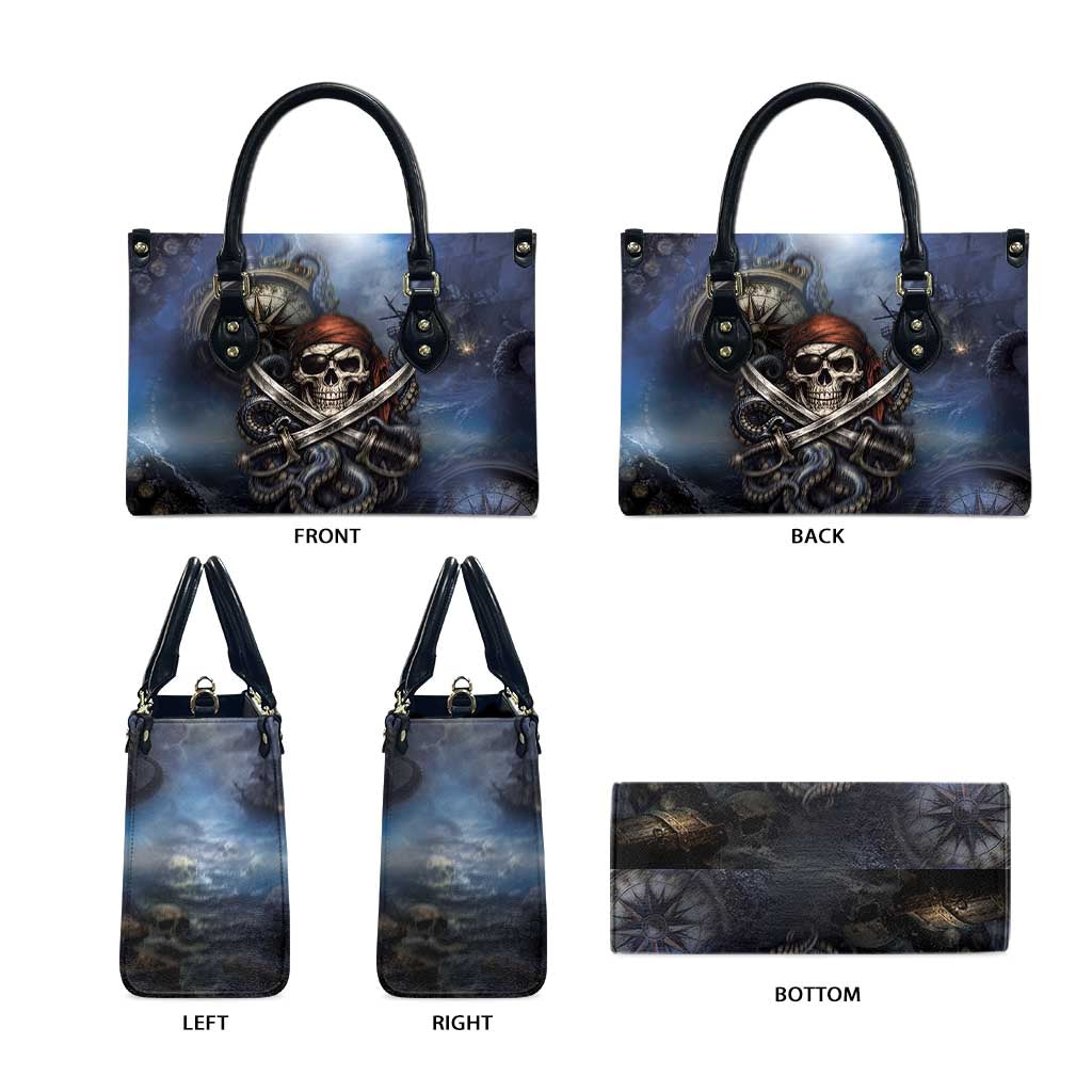 Pirates Skull Leather Bag Kraken Sea Monster Tentacles Deep Legend