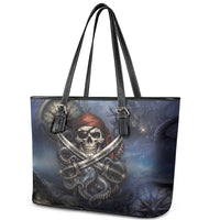 Pirates Skull Leather Tote Bag Kraken Sea Monster Tentacles Deep Legend
