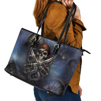 Pirates Skull Leather Tote Bag Kraken Sea Monster Tentacles Deep Legend